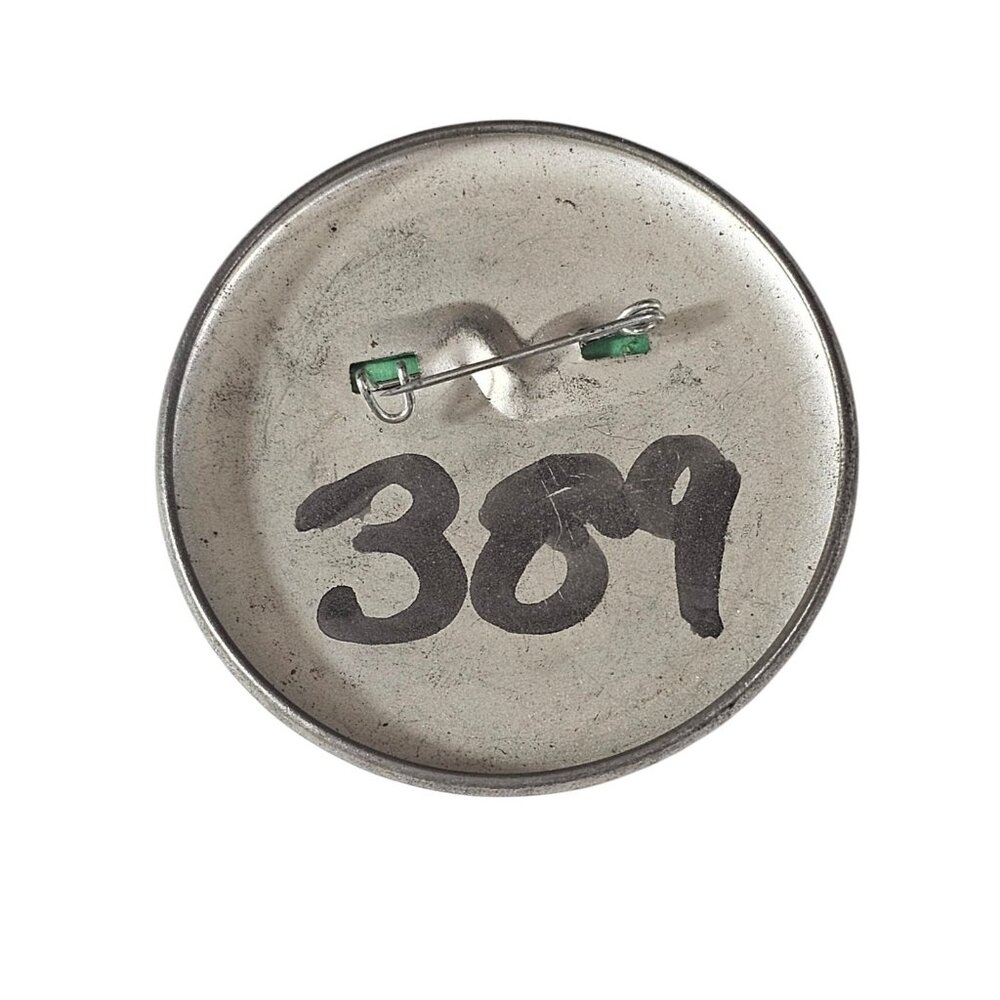 Concordia Beacon Power Button Pin Black Green Empowerment Pinback Badge 2.25” - Picture 2 of 3